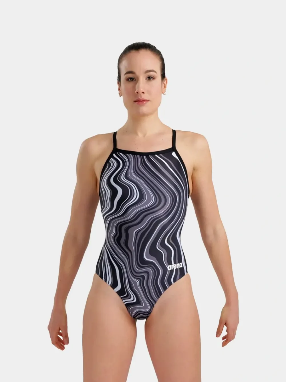 Arena Women's Marbled Lightdrop Back One Piece Swimsuit