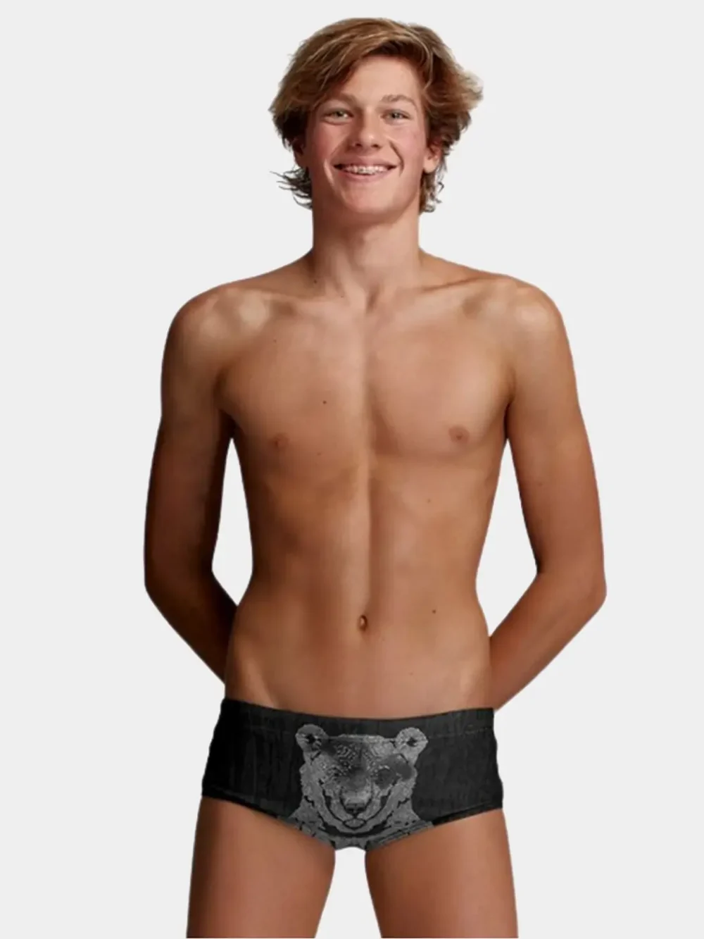 Funky Trunks Boy's Bear Bum Sidewinder Trunks Swimsuit